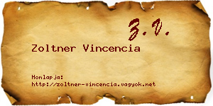 Zoltner Vincencia névjegykártya